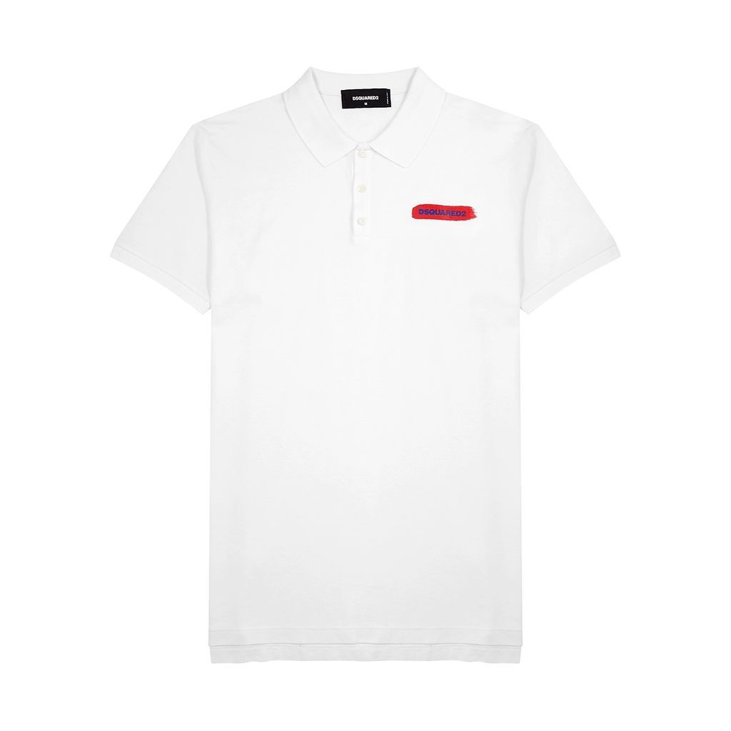 Logo-print Piqué Cotton Polo Shirt - White And Red - S