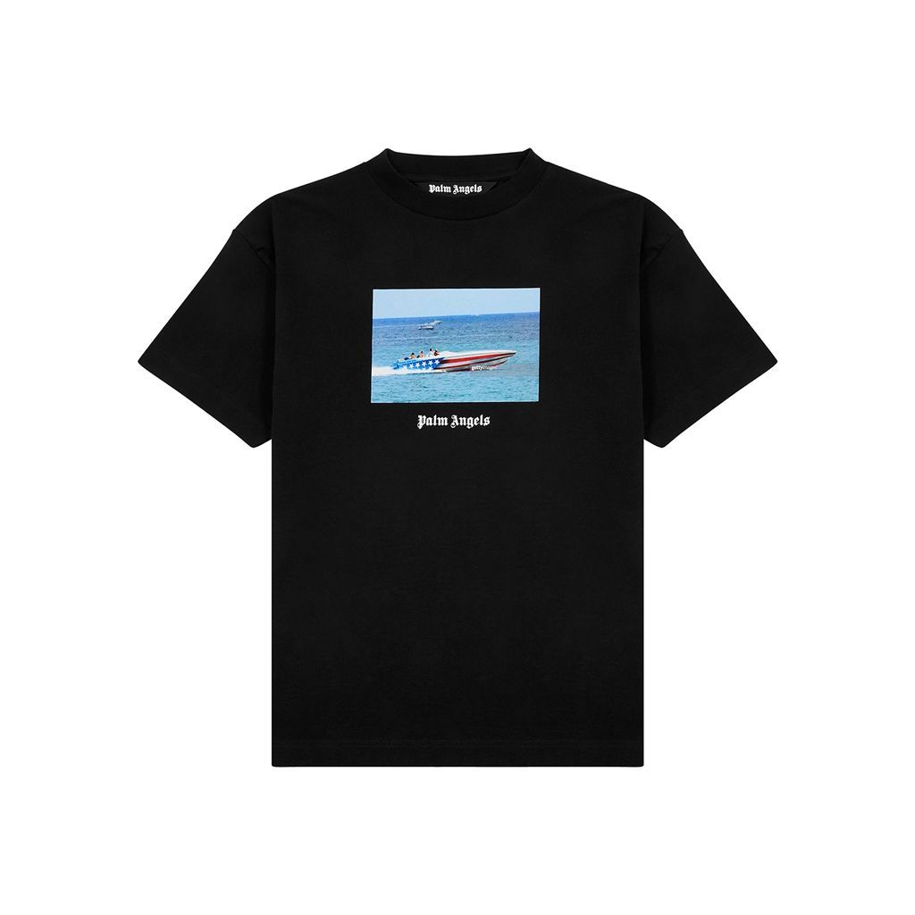 Getty Speedboat Printed Cotton T-shirt - Black And White - S