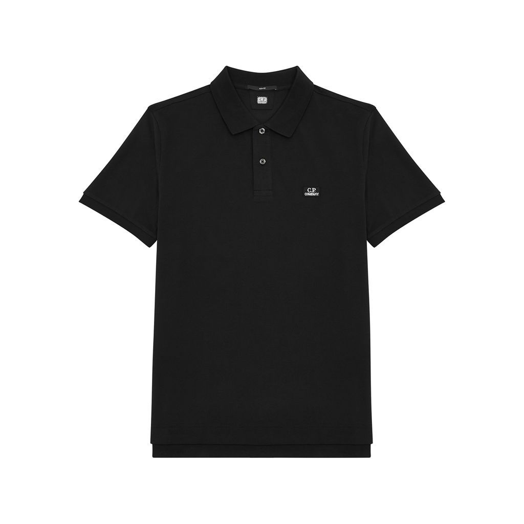 Logo-embroidered Stretch-cotton Polo Shirt - Black - M