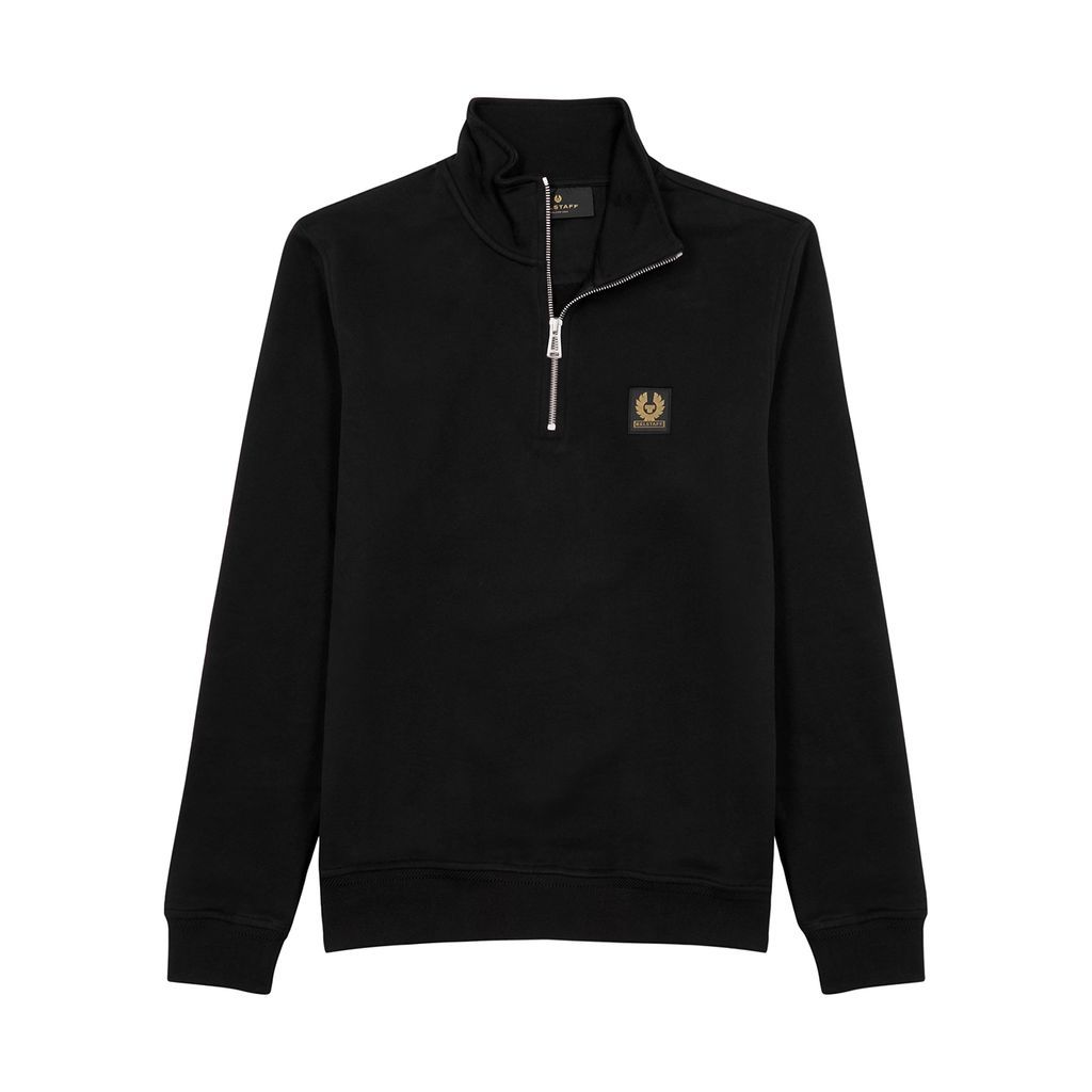 Half-zip Cotton Sweatshirt - Black - S