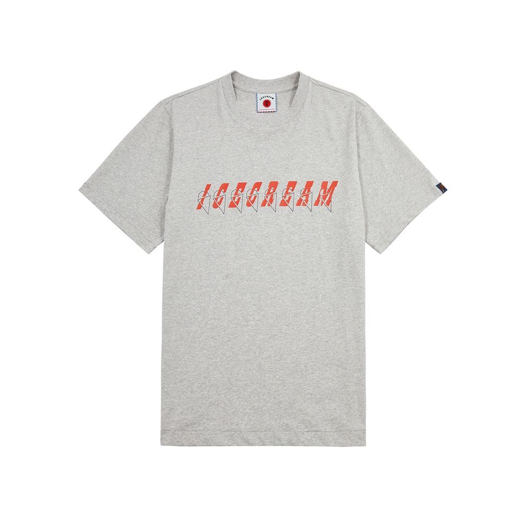 Italic Printed Cotton T-shirt - Grey - L
