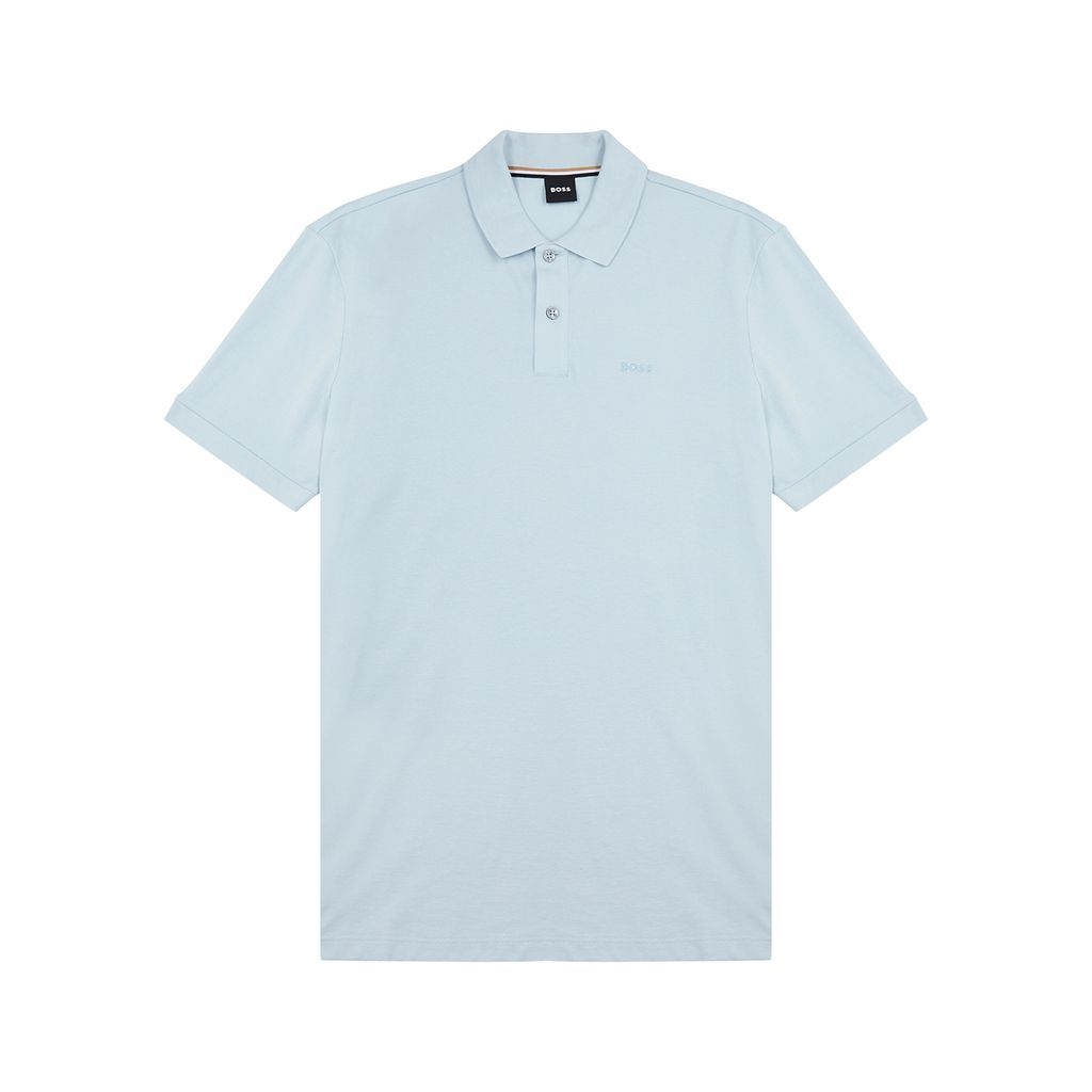 Piqué Cotton Polo Shirt - Blue - M