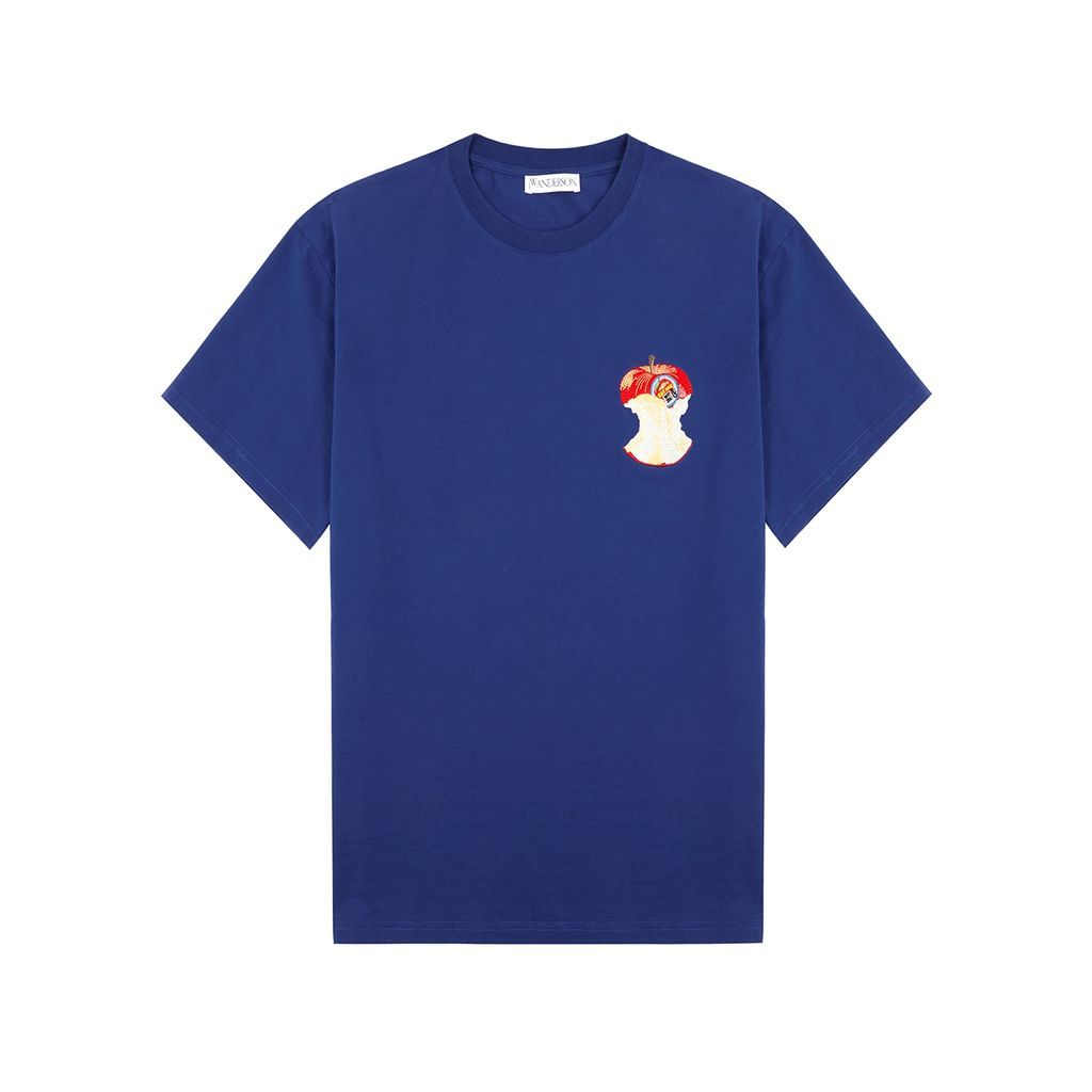Apple Core Cotton T-shirt - Blue - S