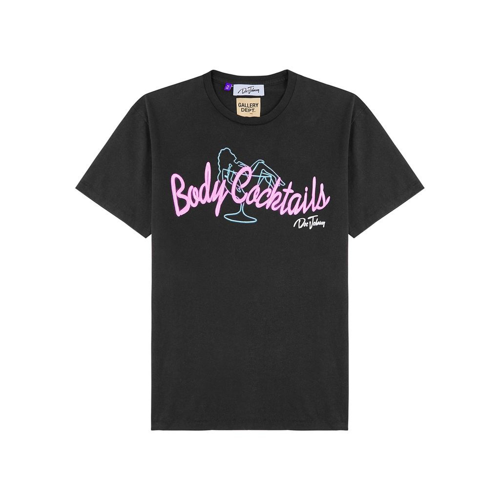 Body Cocktails Printed Cotton T-shirt - Black - M