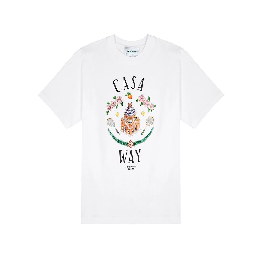 Casaway Printed Cotton T-shirt - White - S