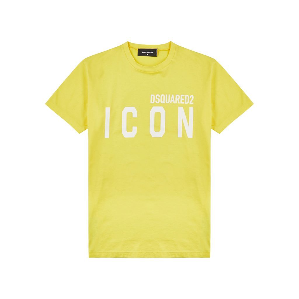 Icon Logo-print Cotton T-shirt - Yellow - L