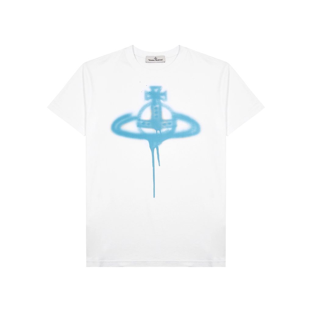 Orb-print Cotton T-shirt - White - XL