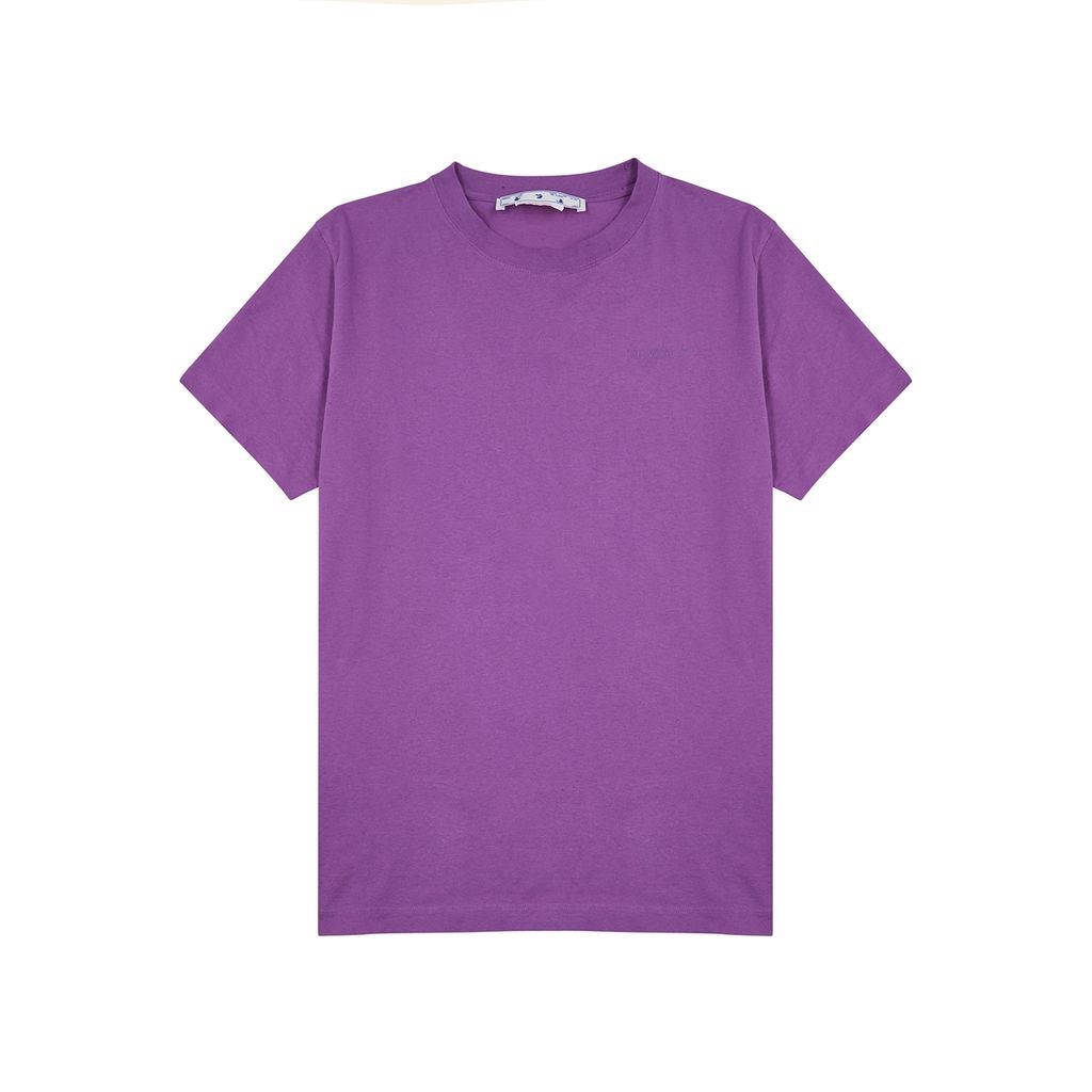Diag Tab Logo Cotton T-shirt - Purple - S