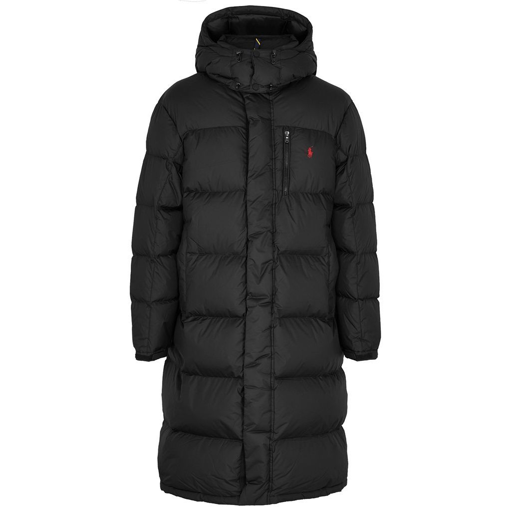 Hooded Quilted Shell Jacket - Black - L