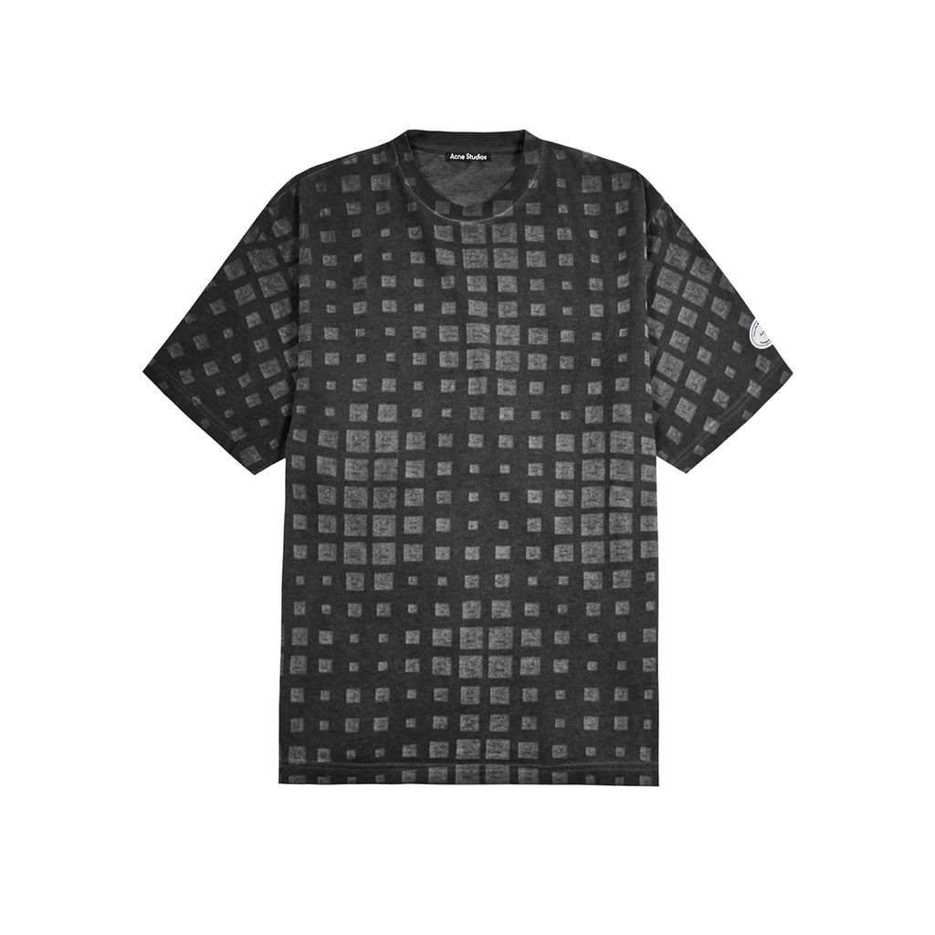 Exford Printed Cotton T-shirt - Grey - L
