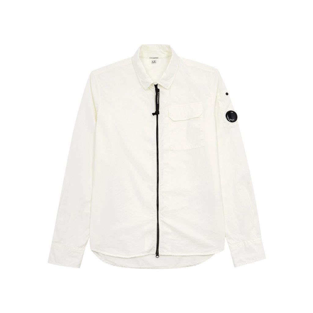 Cotton Gabardine Overshirt - Cream - L