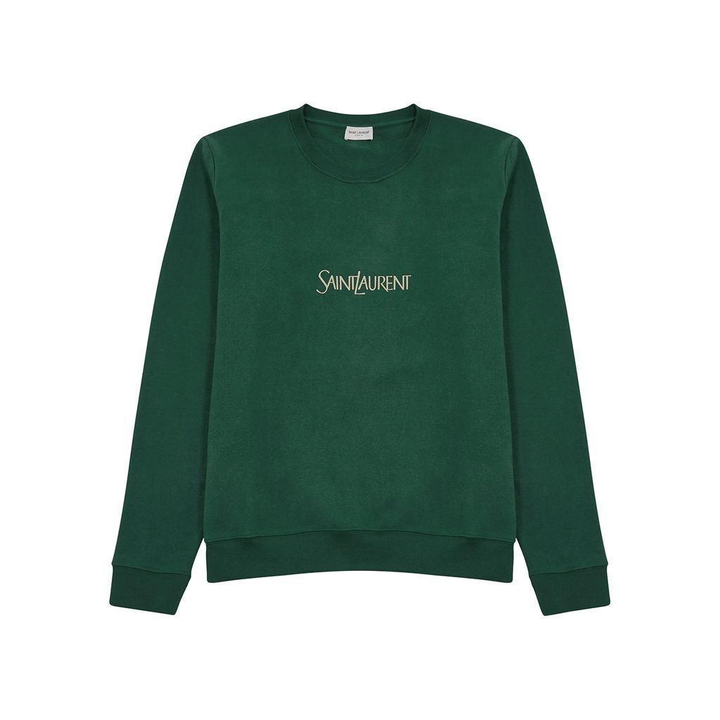 Logo-print Cotton Sweatshirt - Green - S