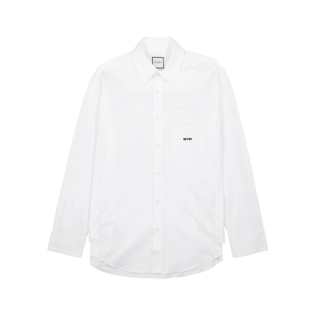 Logo Cotton-poplin Shirt - White And Black - 50