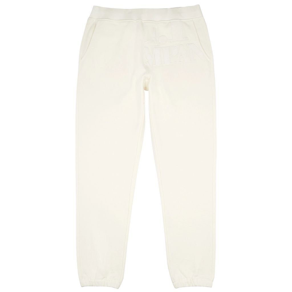 Logo-embroidered Cotton Sweatpants - Cream - M