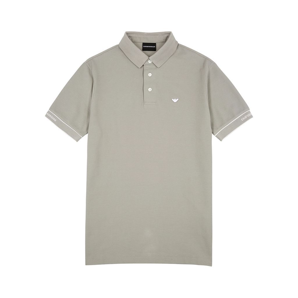 Piqué Cotton Polo Shirt - Grey - S