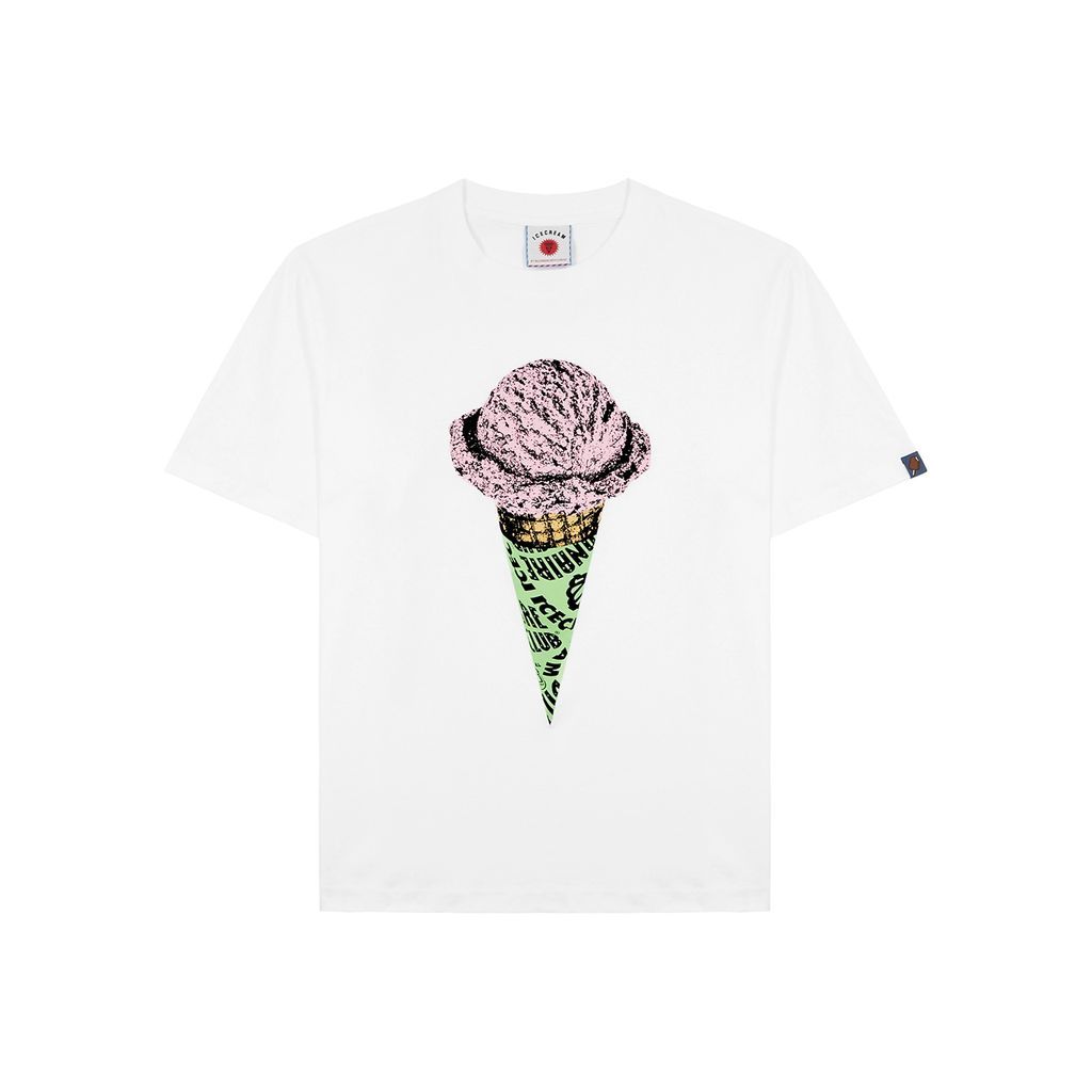 Cone Printed Cotton T-shirt - White - S