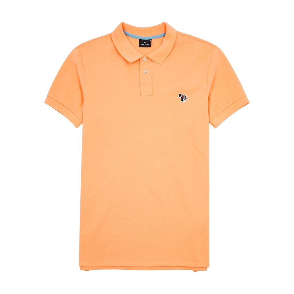 Logo Piqué Cotton Polo Shirt - Orange - XL