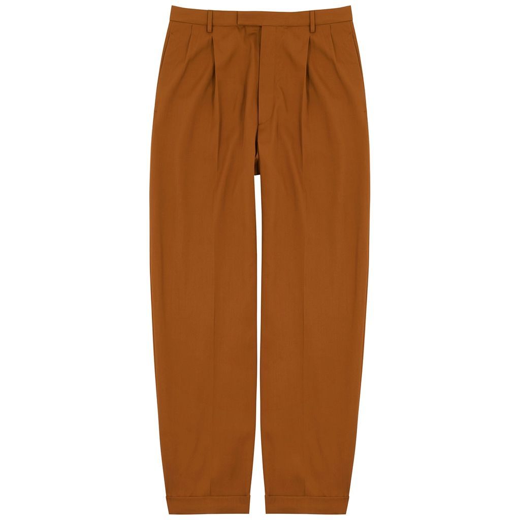 Brown Straight-leg Wool Trousers - 48