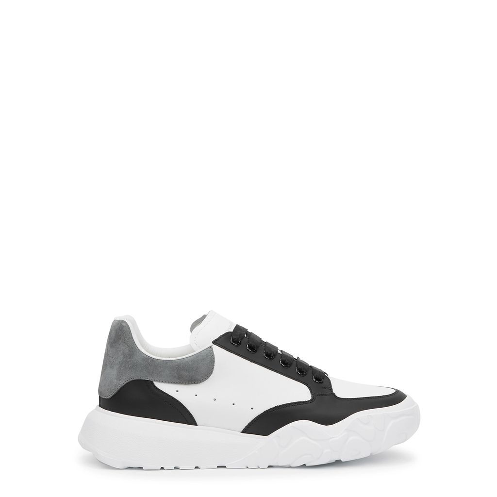 Court White Panelled Leather Sneakers - 11