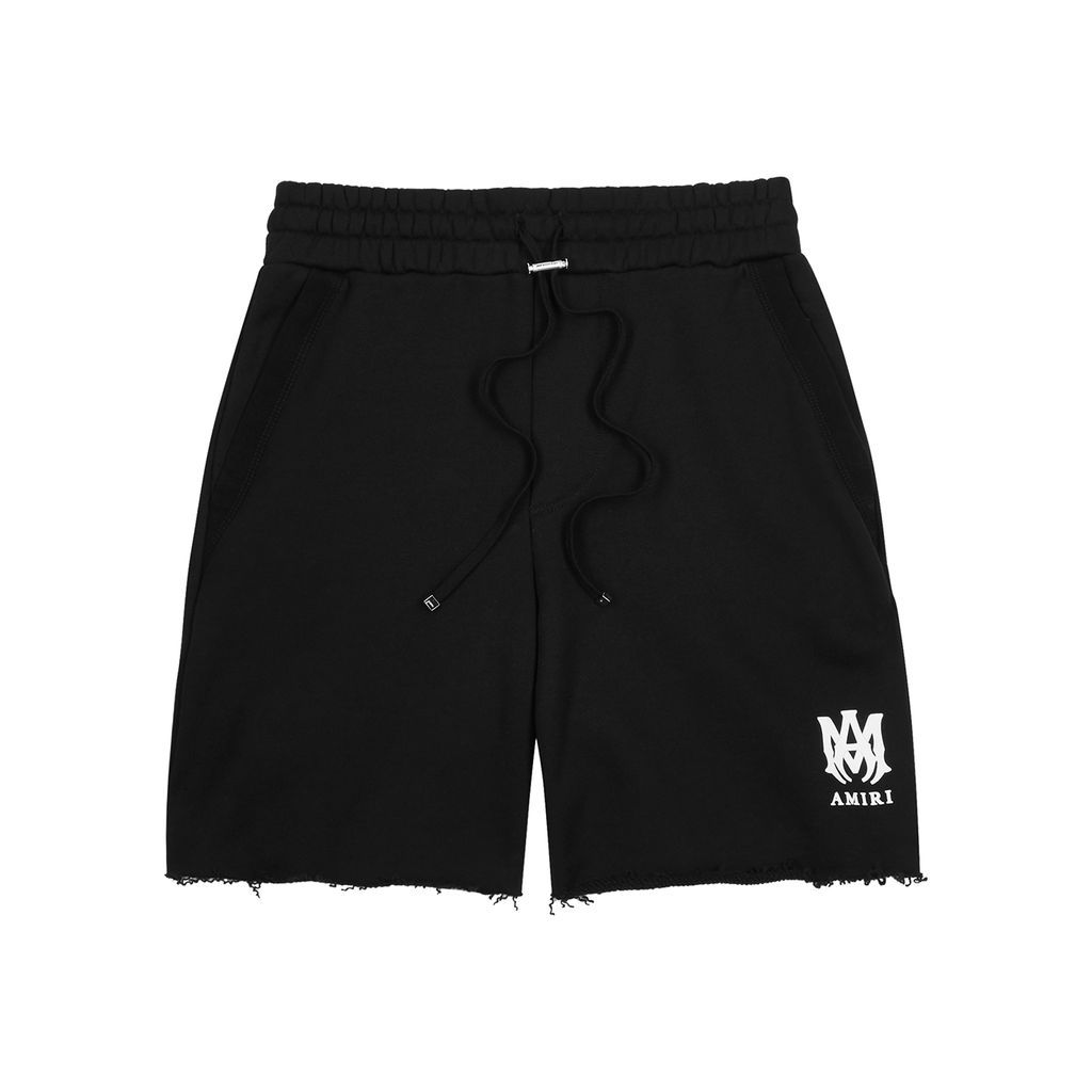 Black Logo Cotton Shorts - L