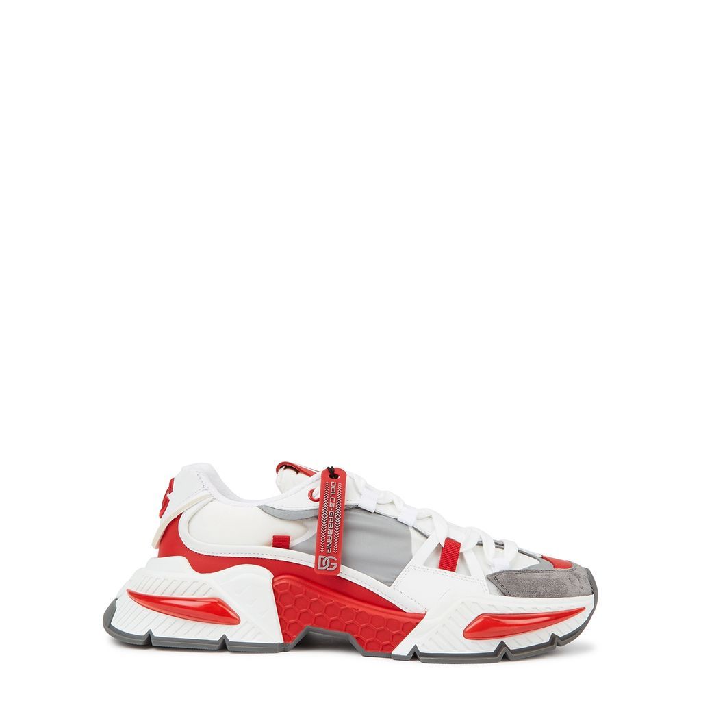 Air Master Red And White Panelled Sneakers - 7