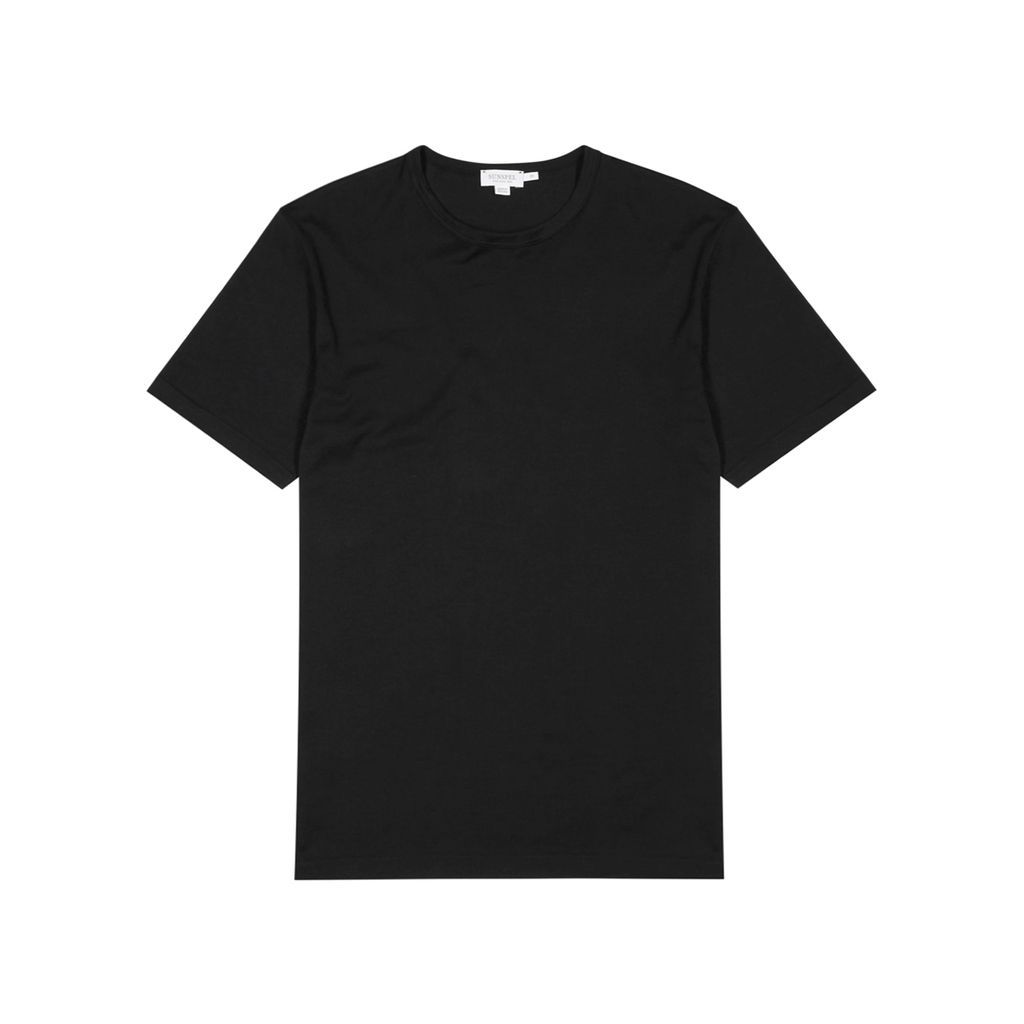 Black Cotton T-shirt - S