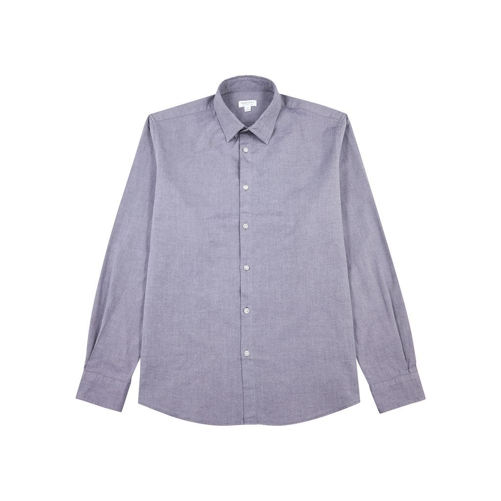 Cotton Oxford Shirt - Dark Blue - L