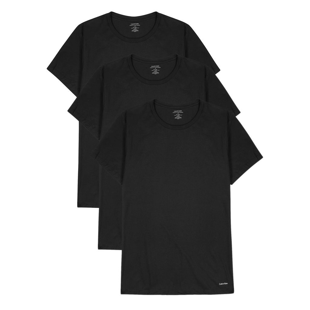 Black Cotton-jersey T-shirt - Set Of Three - L