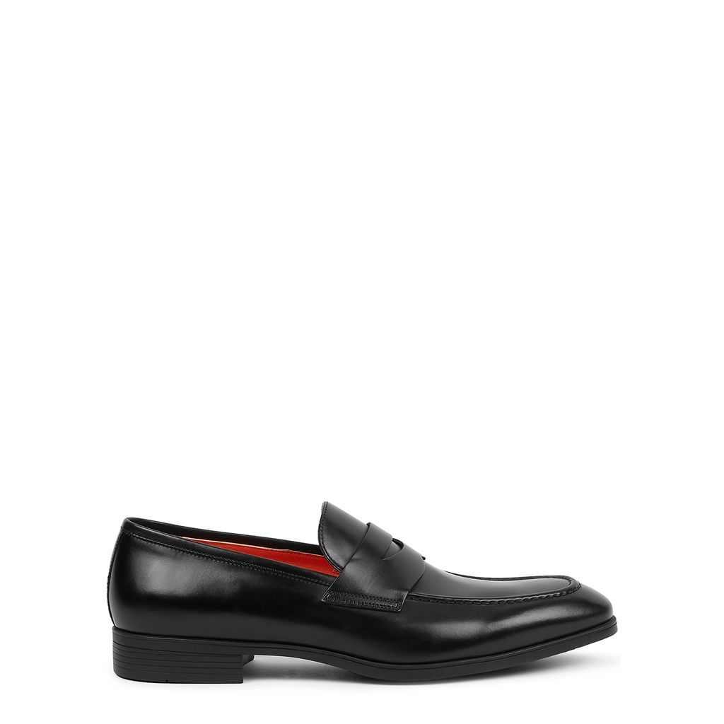 Blooming Black Leather Penny Loafers - 7