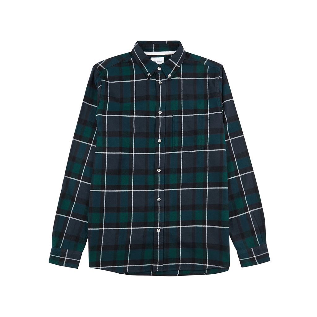 Checked Flannel Shirt - Green - M