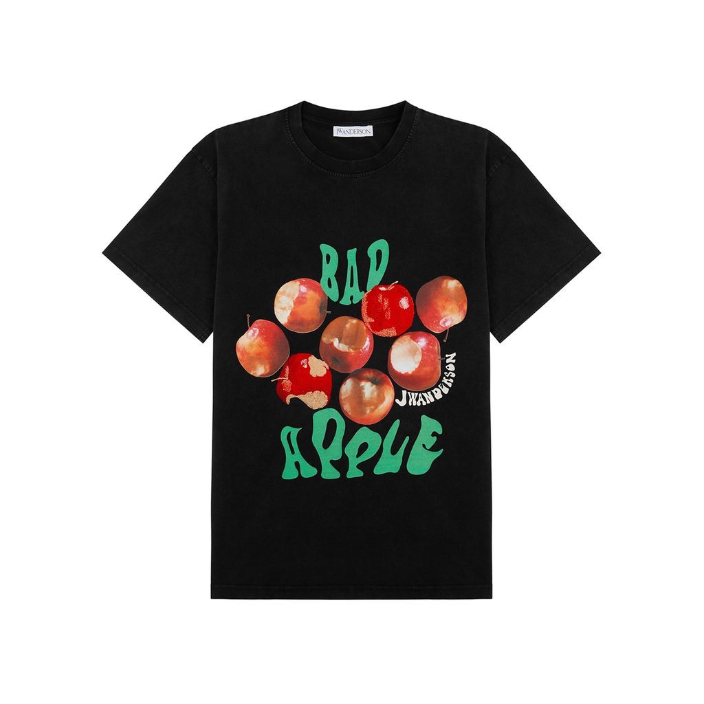 Bad Apple Printed Cotton T-shirt - Black - S