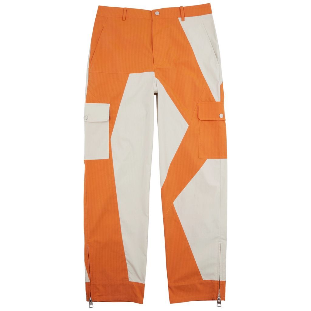 Colour-blocked Shell Trousers - Orange - 46