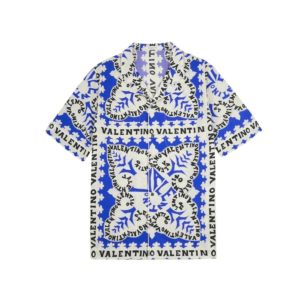 Bandana-print Cotton Shirt - Blue - 50