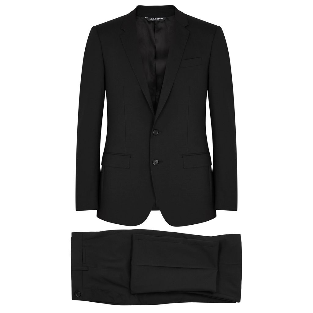 Black Stretch-wool Suit - 52