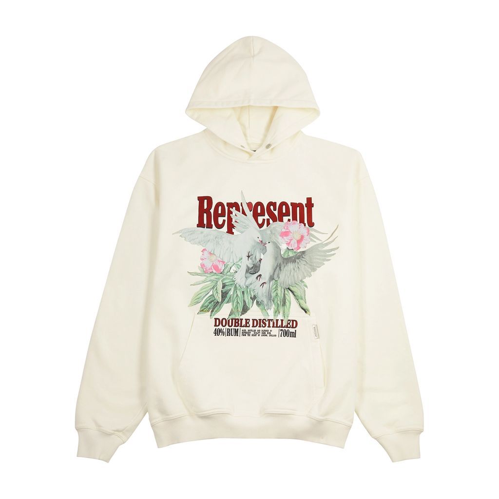 Double Distilled Printed Cotton Sweatshirt - Cream - S