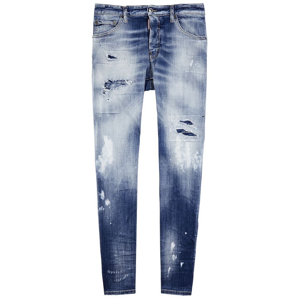 Cool Guy Distressed Slim-leg Jeans - Blue - 46