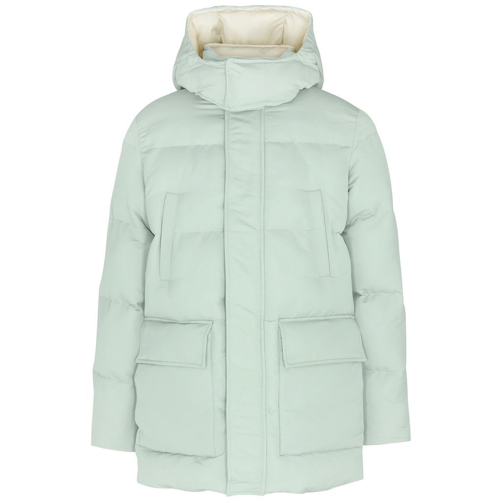 Hooded Quilted Shell Jacket - Green - 46