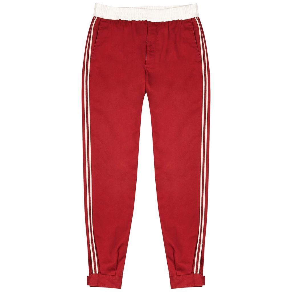 Red Striped Cotton Trousers