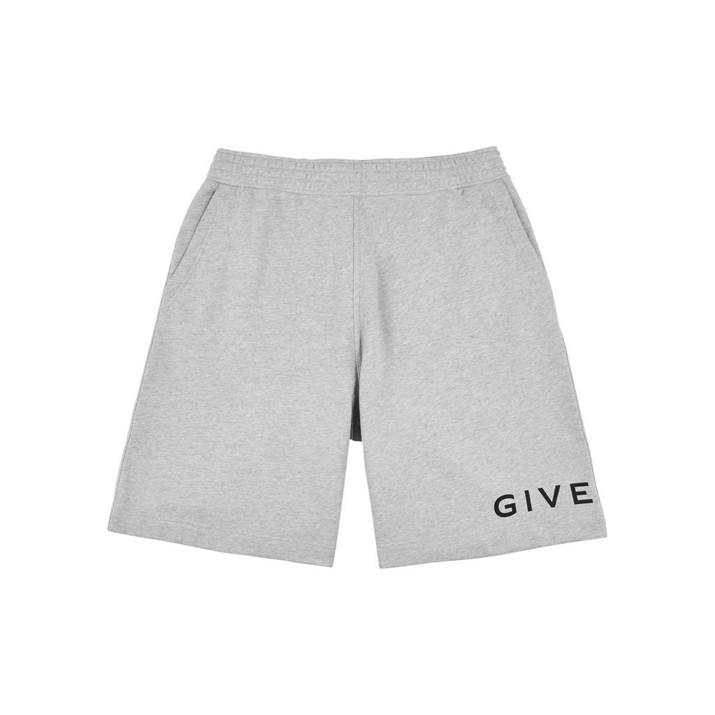 Logo-print Cotton Shorts - Grey - XL