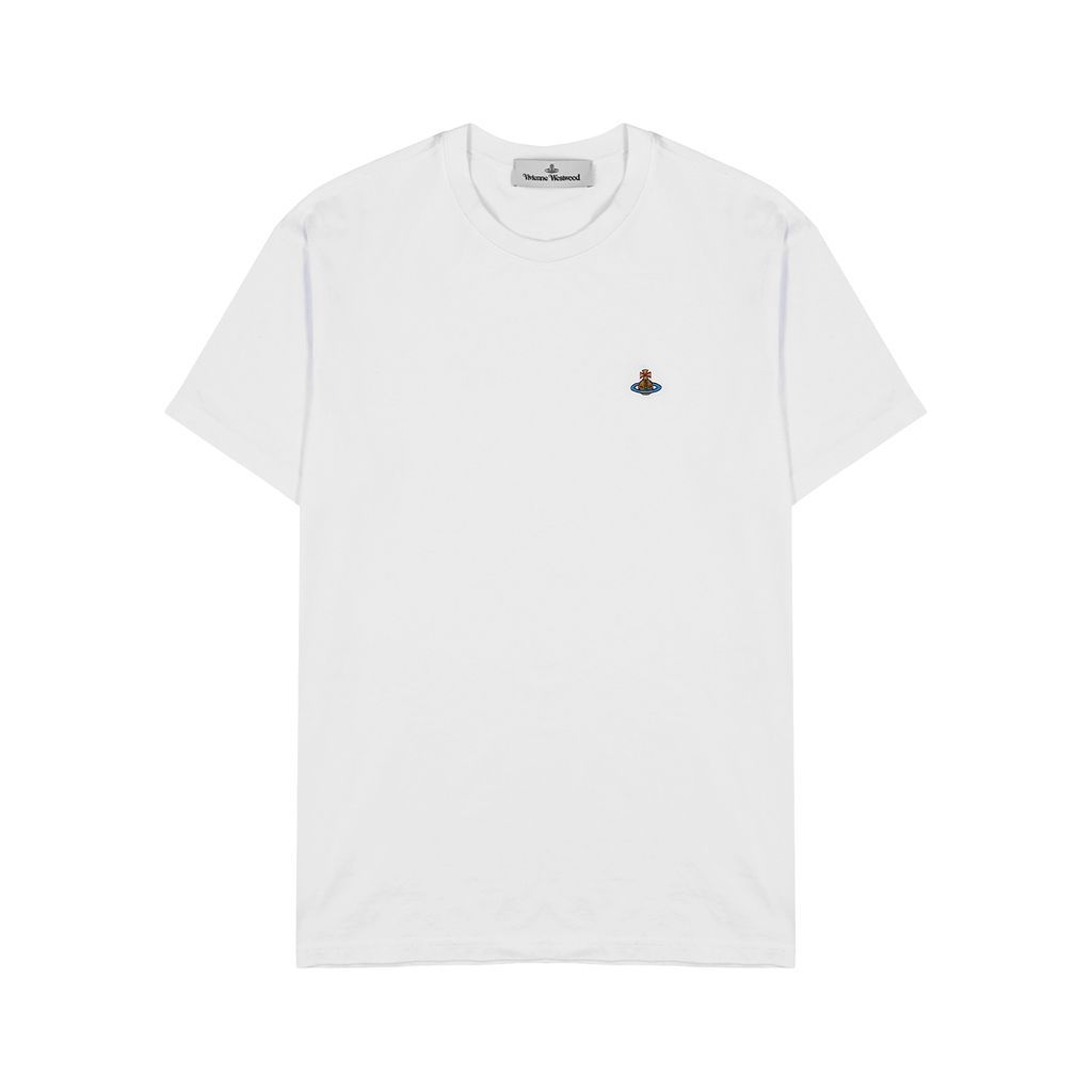 White Logo Cotton T-shirt