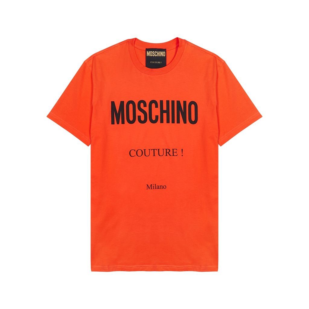 Orange Logo-print Cotton T-shirt - 50