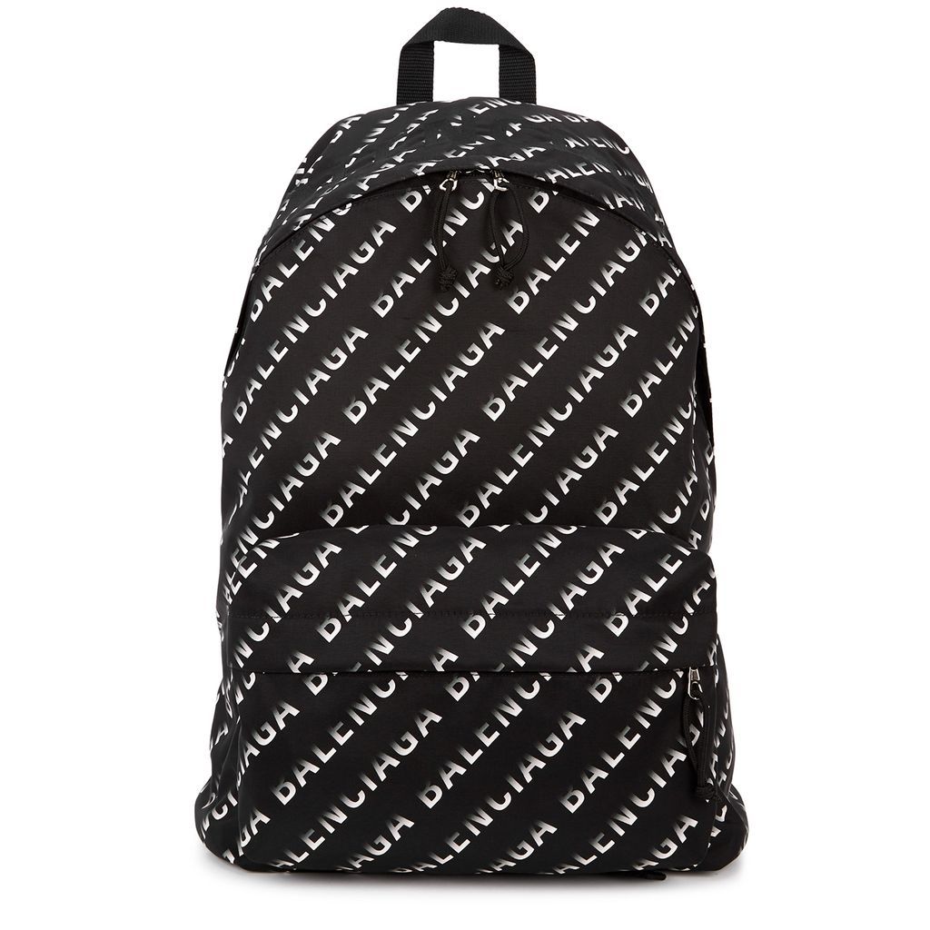 Wheel Logo-print Nylon Backpack - Black And White