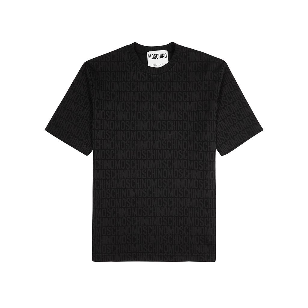Logo-jacquard Jersey T-shirt - Black - 44