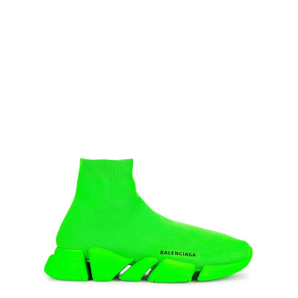 Speed 2.0 Neon Green Stretch-knit Sneakers - 6