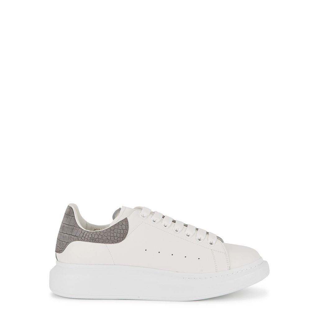 Oversized White Leather Sneakers - 7