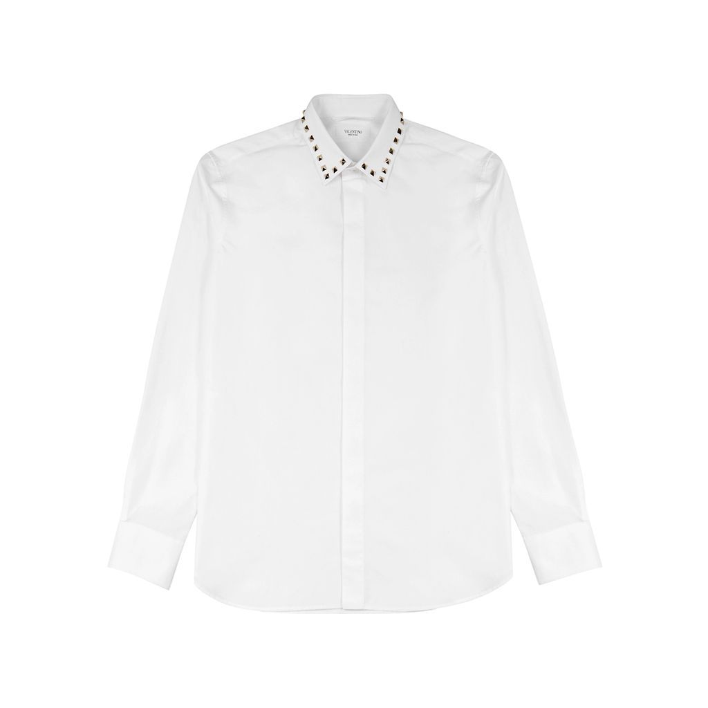 Rockstud Cotton-poplin Shirt - White - 16