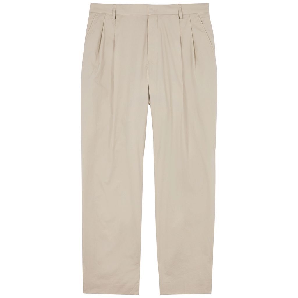 Pellow Tapered Cotton Trousers - Cream - 52
