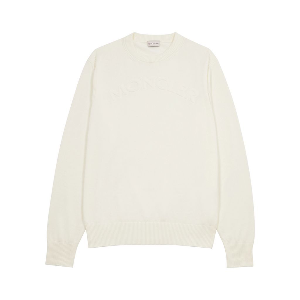 Logo-embossed Cotton Jumper - White - XL