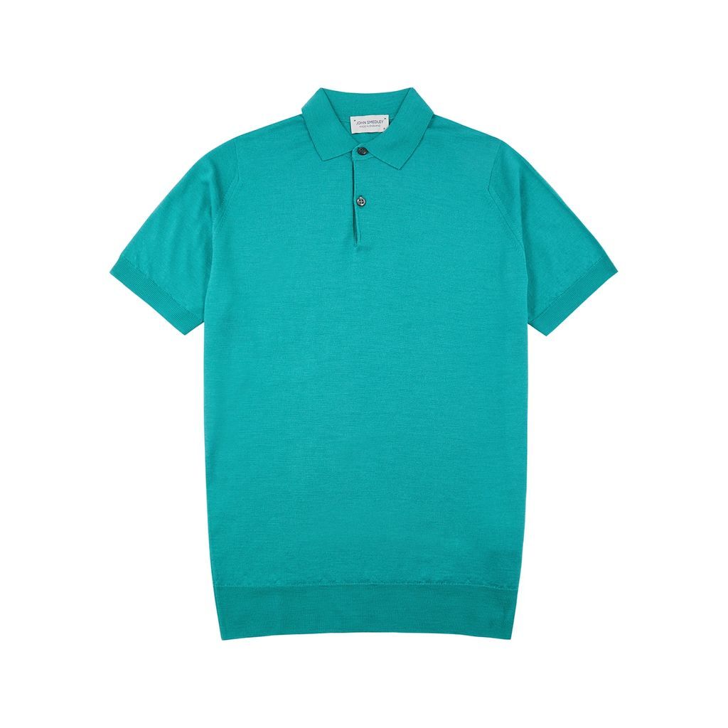 Payton Wool Polo Shirt - Teal - Xxl