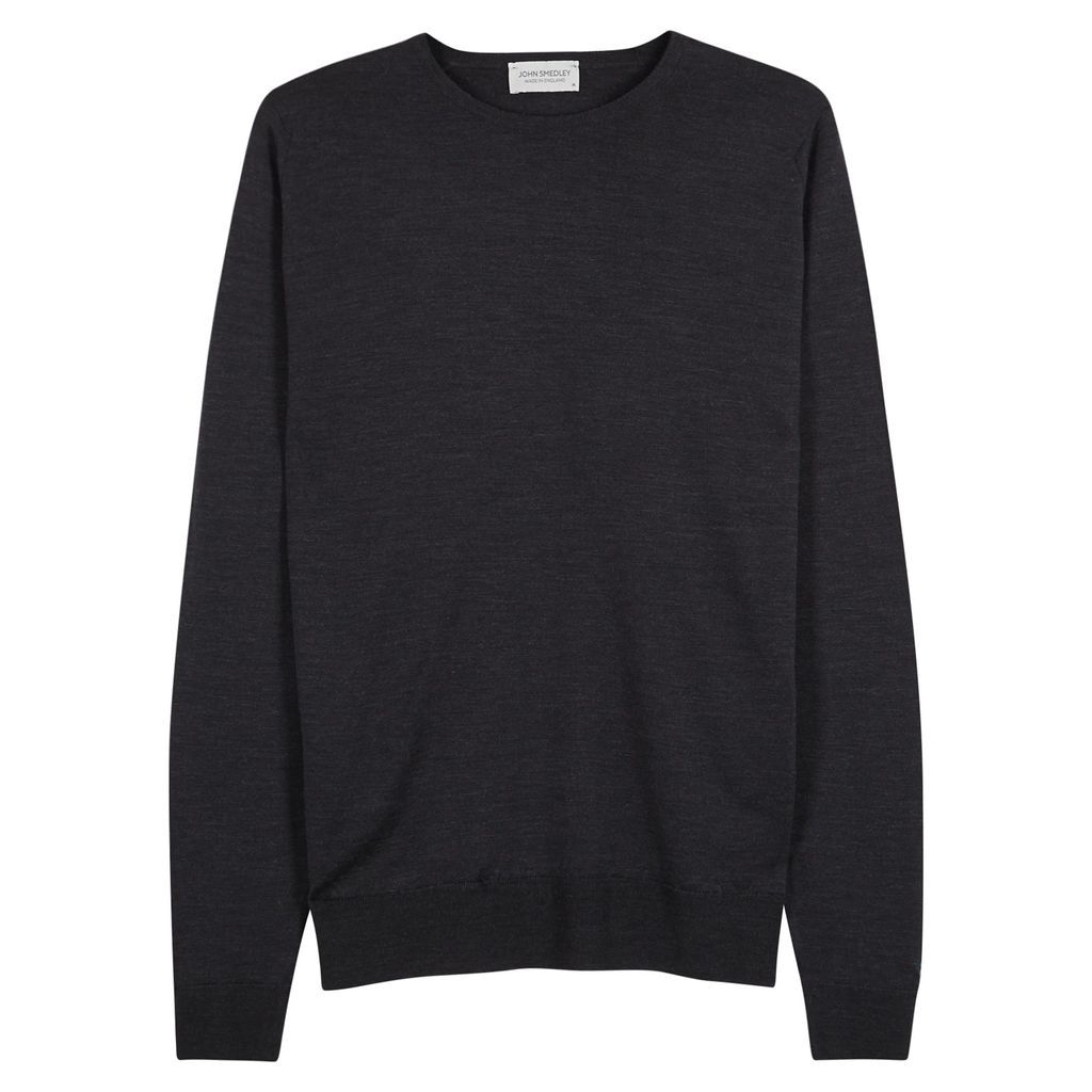 Lundy Charcoal Fine-knit Wool Jumper - Grey - S
